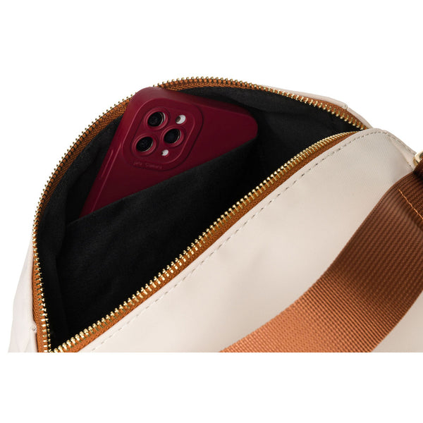 Rovicky sieviešu smilškrāsas neilona soma ar brūnām detaļām