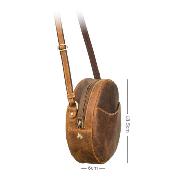 Sieviešu ādas apaļa rokassoma, Visconti S-43, brūna
 N387
