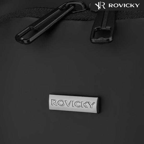 Vīriešu melna plecu soma no eko ādas "Rovicky" ST83