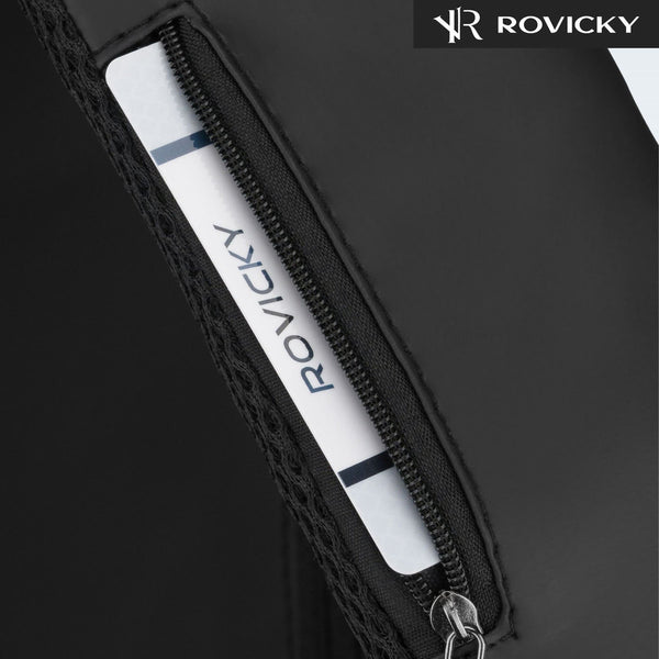 Vīriešu melna plecu soma no eko ādas "Rovicky" ST83