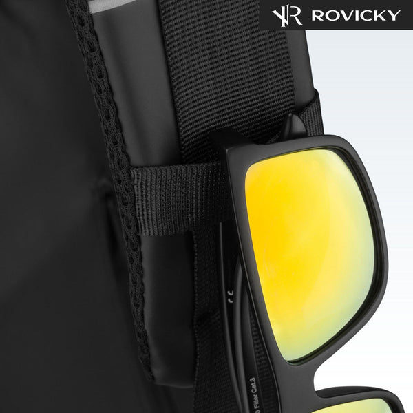 Vīriešu melna plecu soma no eko ādas "Rovicky" ST83