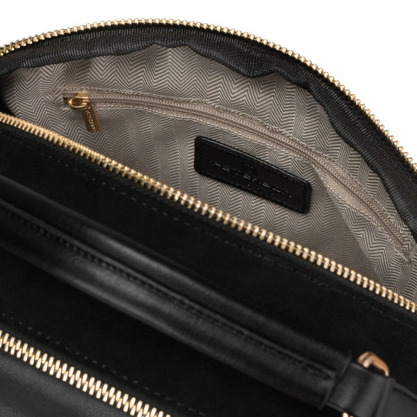 Peterson sieviešu mazā melnā crossbody soma ar rāvējslēdzēju, pilsētas stils, no mākslīgās ādas D65