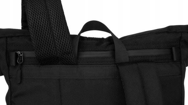 Melna sporta Peterson roll-top mugursoma ar regulējamām lencēm K17