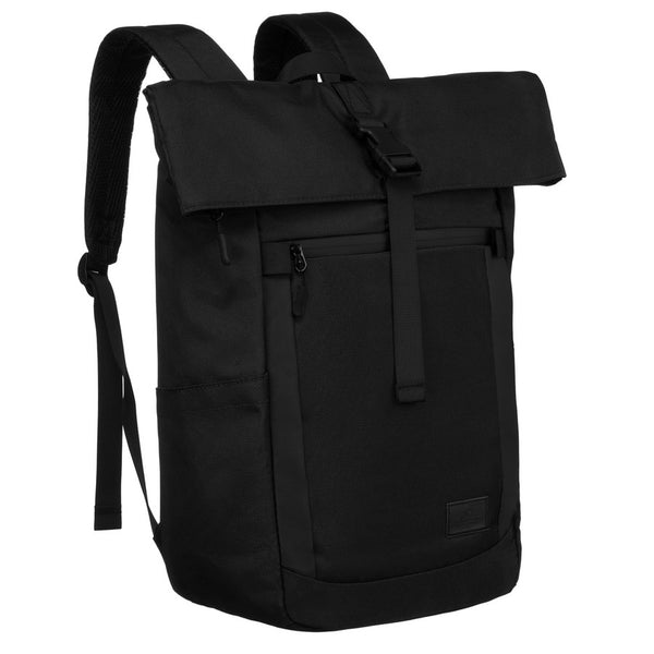 Melna sporta Peterson roll-top mugursoma ar regulējamām lencēm K17