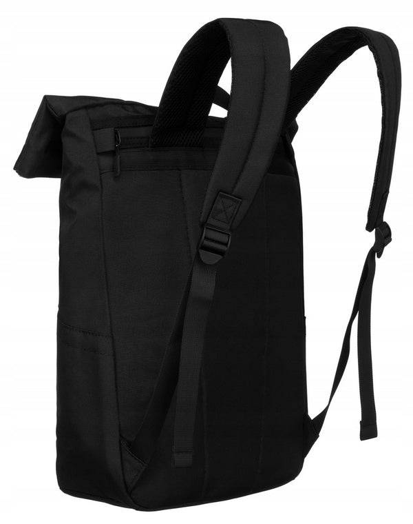 Melna sporta Peterson roll-top mugursoma ar regulējamām lencēm K17