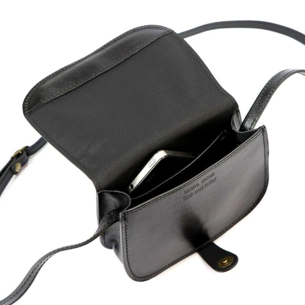 Sieviešu ādas somiņa Florence ART. 882, melna, crossbody