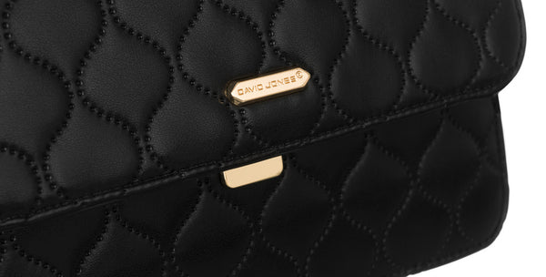 Eleganta sieviešu stepēta „David Jones“ tipa crossbody plecu soma D1
