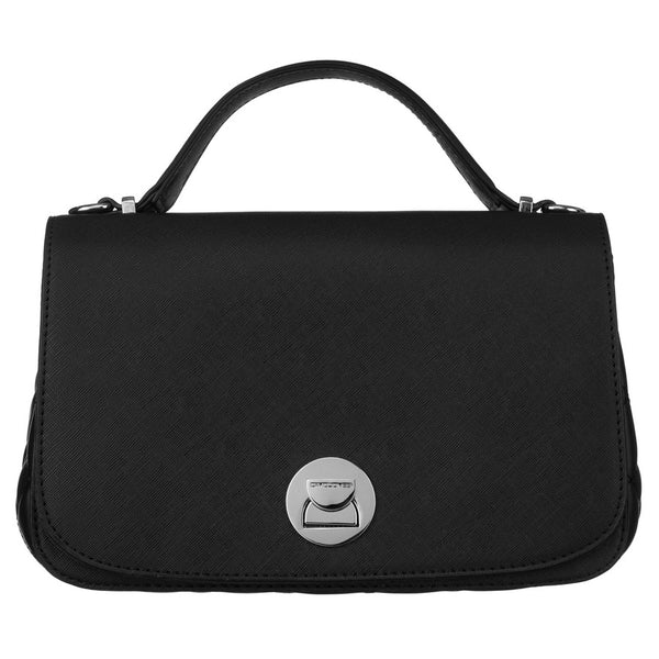 Eleganta sieviešu David Jones melna crossbody soma ar vatētiem sāniem D42