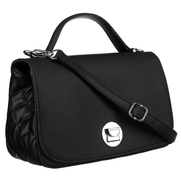 Eleganta sieviešu David Jones melna crossbody soma ar vatētiem sāniem D42