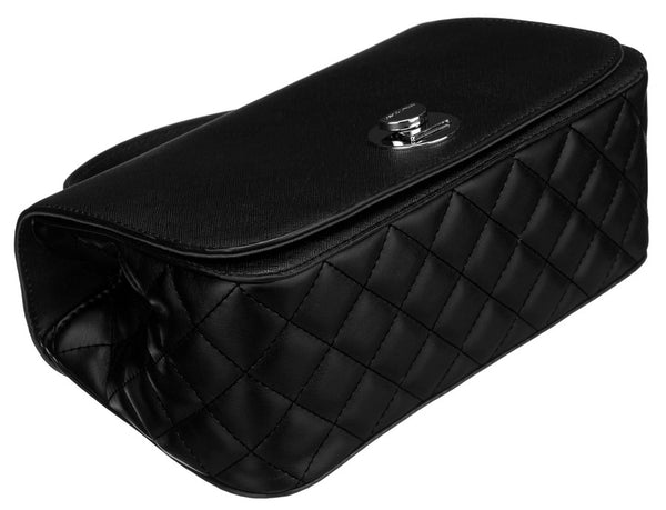 Eleganta sieviešu David Jones melna crossbody soma ar vatētiem sāniem D42