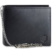 Melns vīriešu maks STEVENS ar ķēdīti S1084