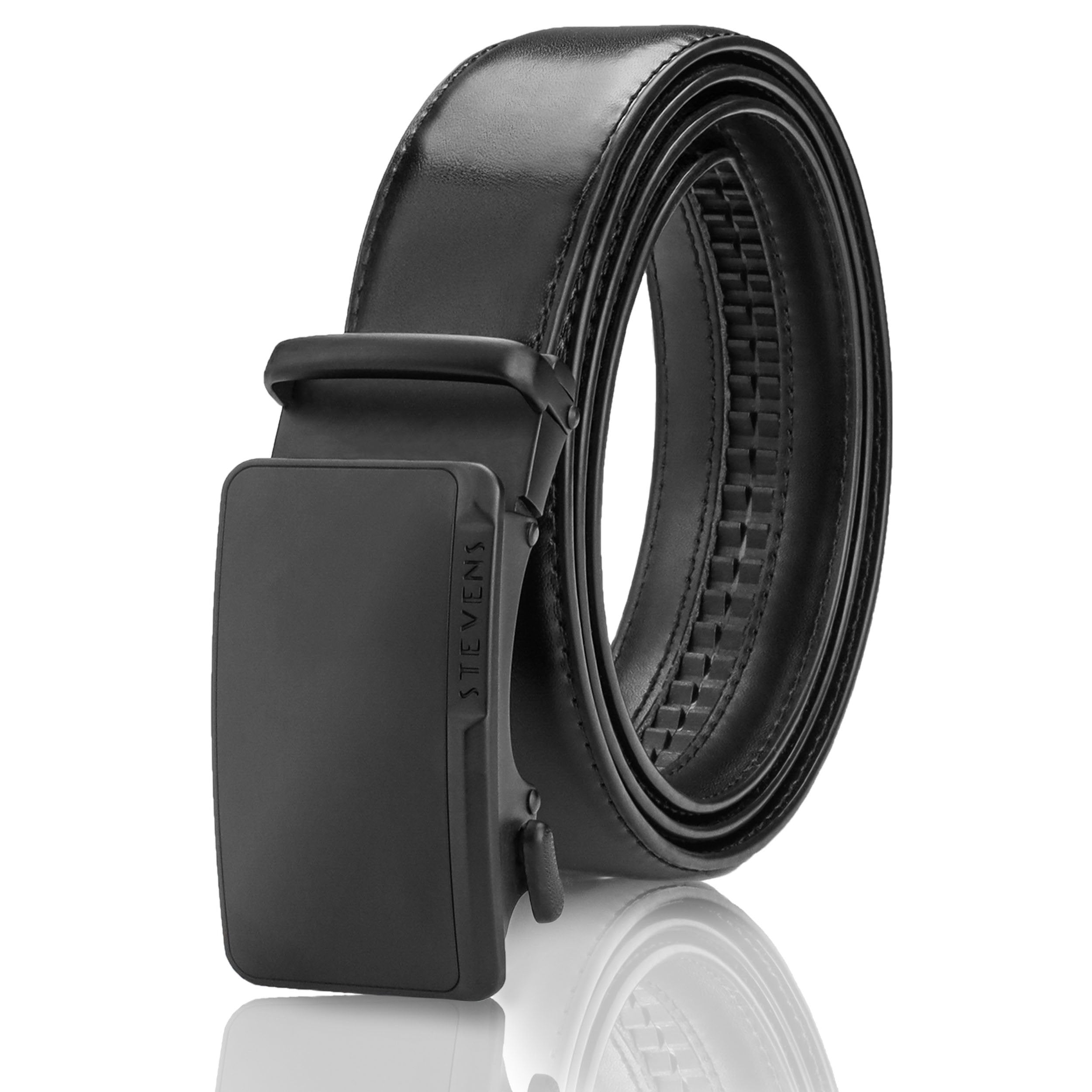Vyriškā josta Stevens, dabīgā āda, melna, automātiskā sprādze 2503