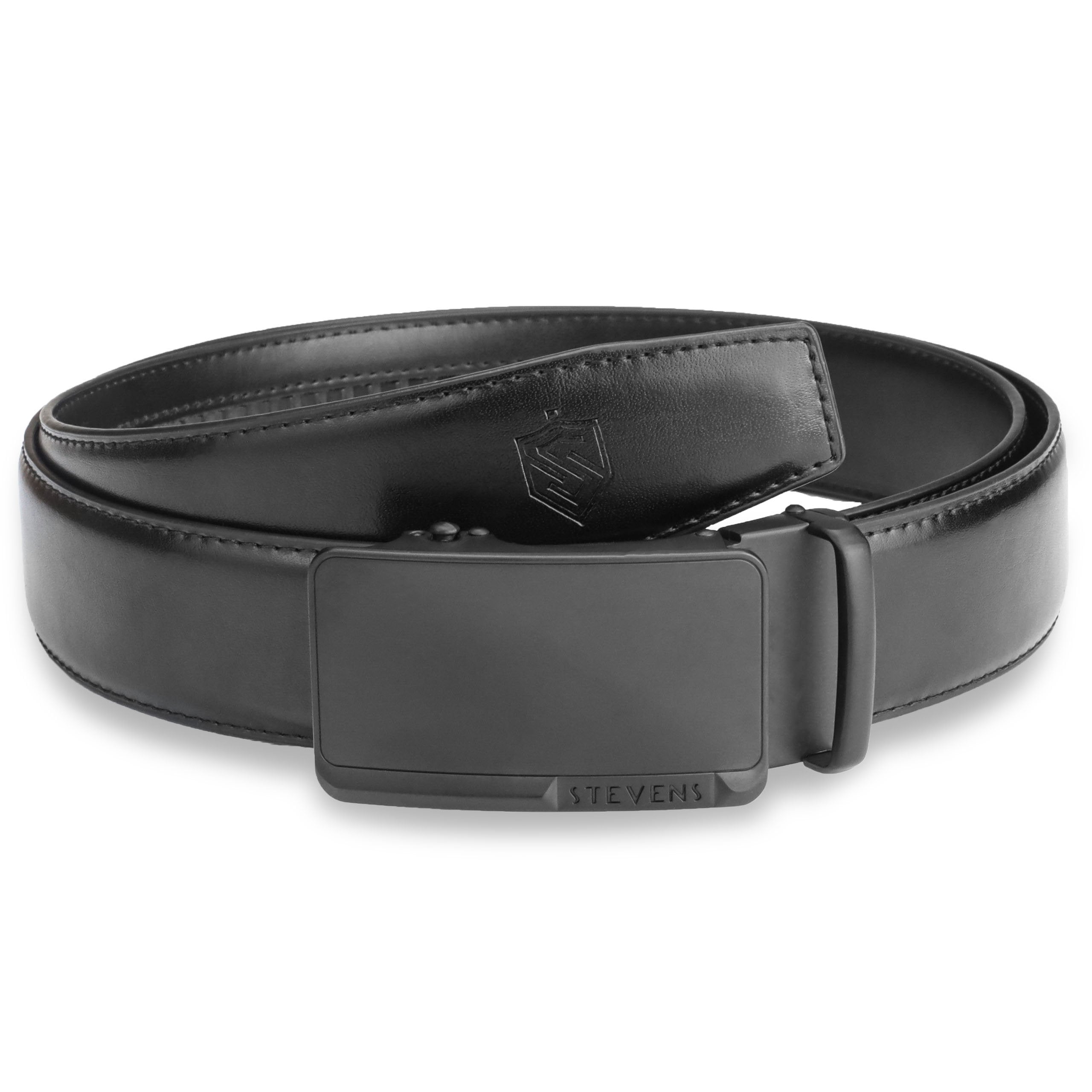 Vyriškā josta Stevens, dabīgā āda, melna, automātiskā sprādze 2503