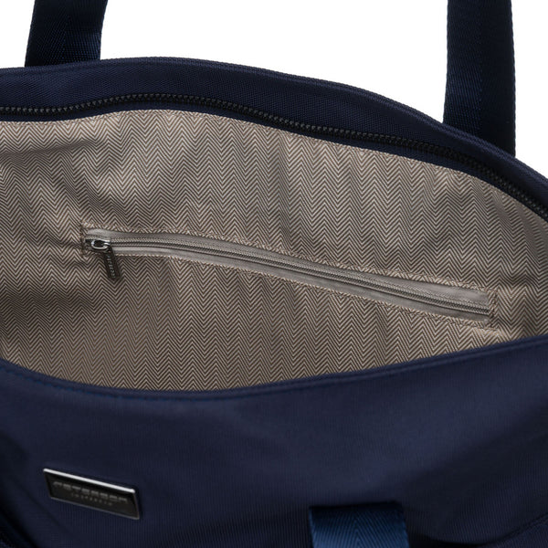 Sieviešu tumši zila vienkameru poliestera iepirkumu soma "Peterson" ar regulējamu, noņemamu siksnu P40