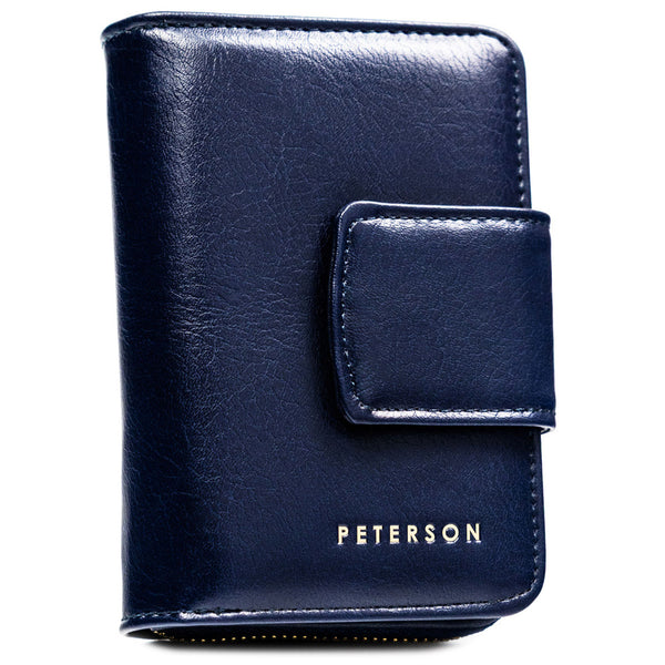 Sieviešu tumši zila ekoloģiskas ādas maks ar RFID aizsardzību „Peterson“ ST29