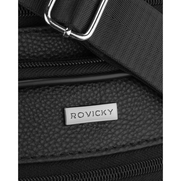 Vīriešu dabīgās ādas plecu soma "Rovicky", melna