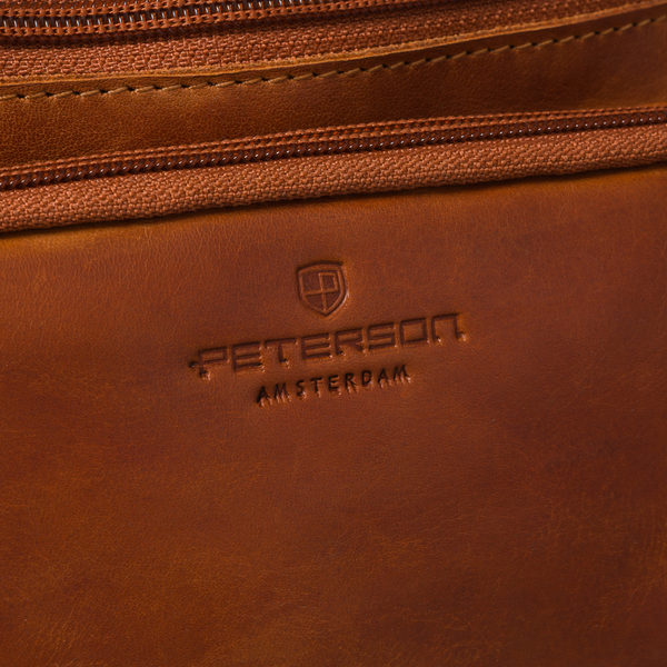 Peterson vīriešu maza ādas jostas un plecu soma (crossbody), brūna RT7