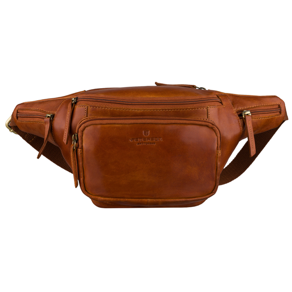 Peterson vīriešu maza ādas jostas un plecu soma (crossbody), brūna RT7