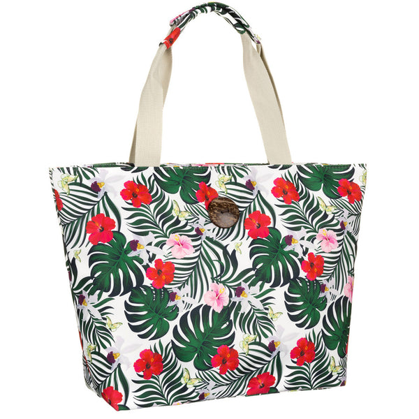 Moteriška shopper rankinė su gėlių motyvais ir patogiomis rankenomis DS47