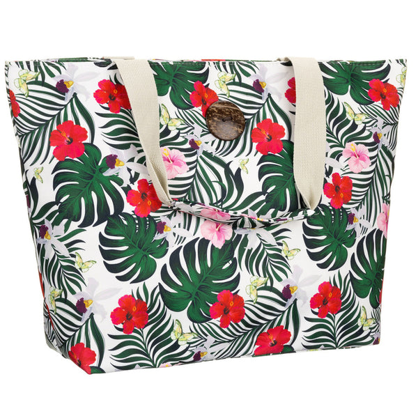 Moteriška shopper rankinė su gėlių motyvais ir patogiomis rankenomis DS47