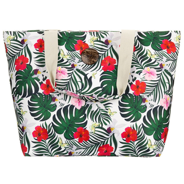 Moteriška shopper rankinė su gėlių motyvais ir patogiomis rankenomis DS47