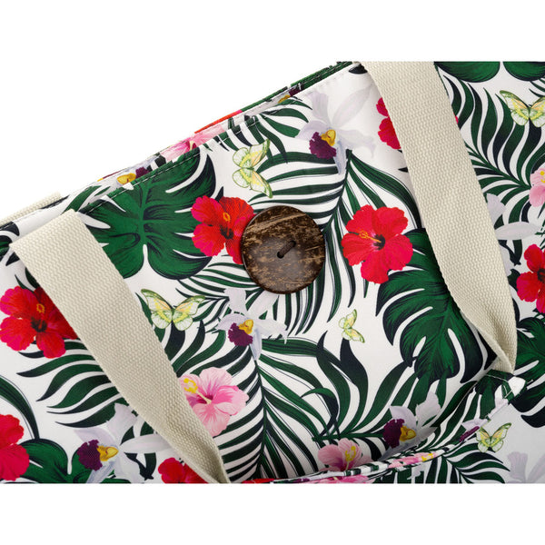 Moteriška shopper rankinė su gėlių motyvais ir patogiomis rankenomis DS47
