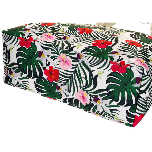Moteriška shopper rankinė su gėlių motyvais ir patogiomis rankenomis DS47