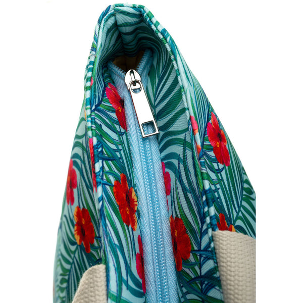 Moteriška shopper tipo rankinė su gėlių raštu ir patogiomis rankenomis DS48