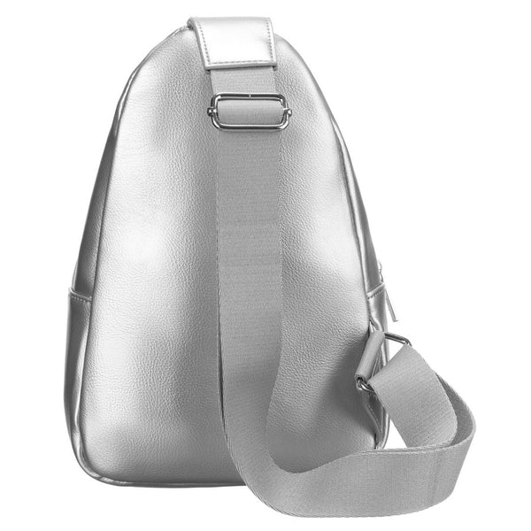 Sieviešu sudraba "Peterson" plecu soma (crossbody) no eko ādas RT36