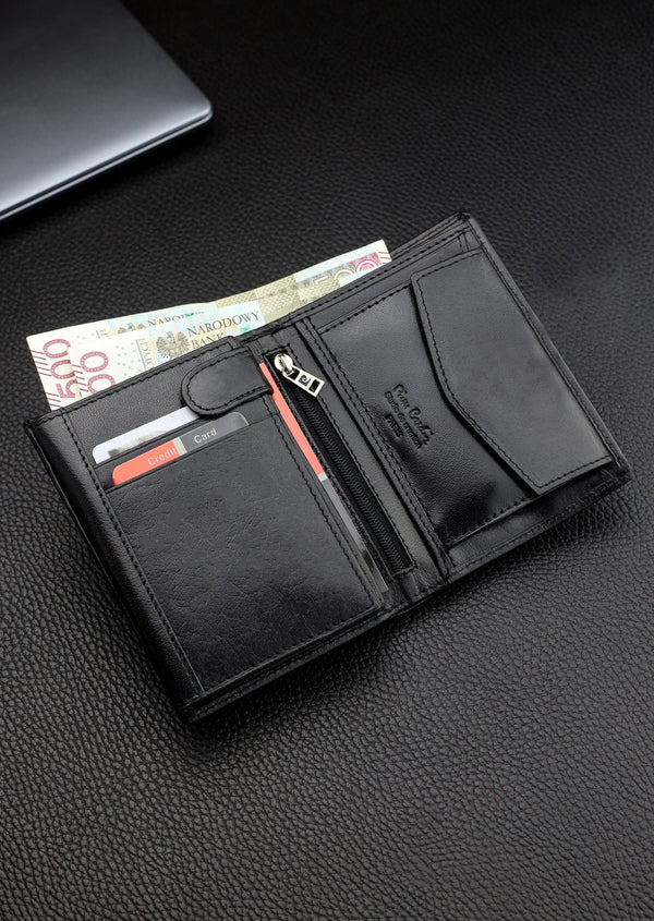 Vīriešu ādas maks Pierre Cardin, RFID, melns 623206 