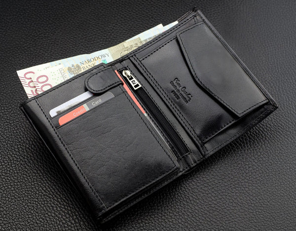 Vīriešu ādas maks Pierre Cardin, RFID, melns 623206 
