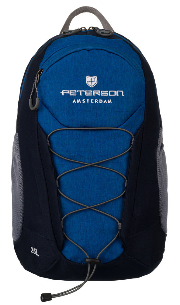 Zila vīriešu pārgājienu mugursoma "Peterson" ar ērtām plecu lencēm K13