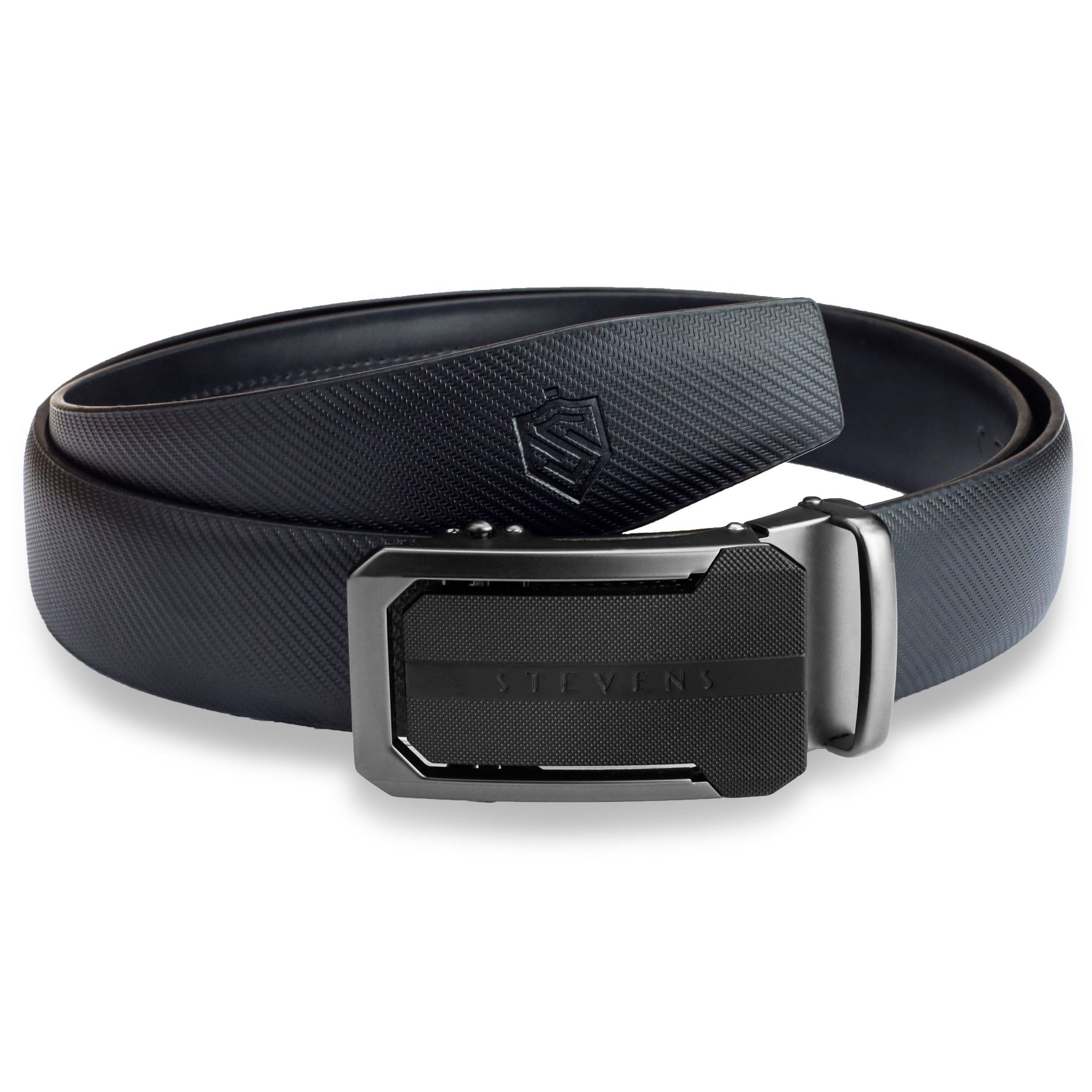 Vīriešu ādas josta Stevens, melna, automātiskā sprādze 2501