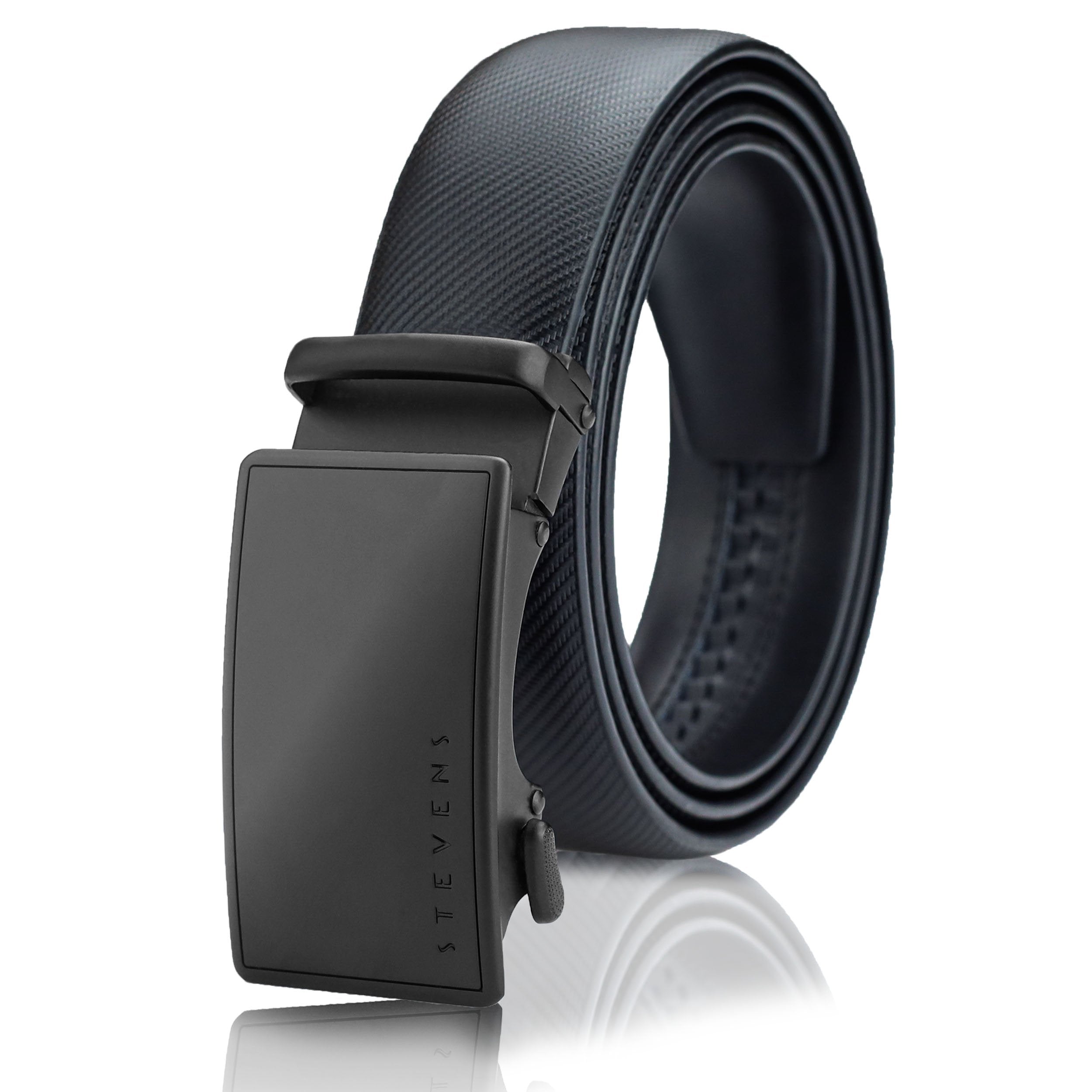 Vīriešu ādas josta Stevens, melna, automātiskā sprādze 2502