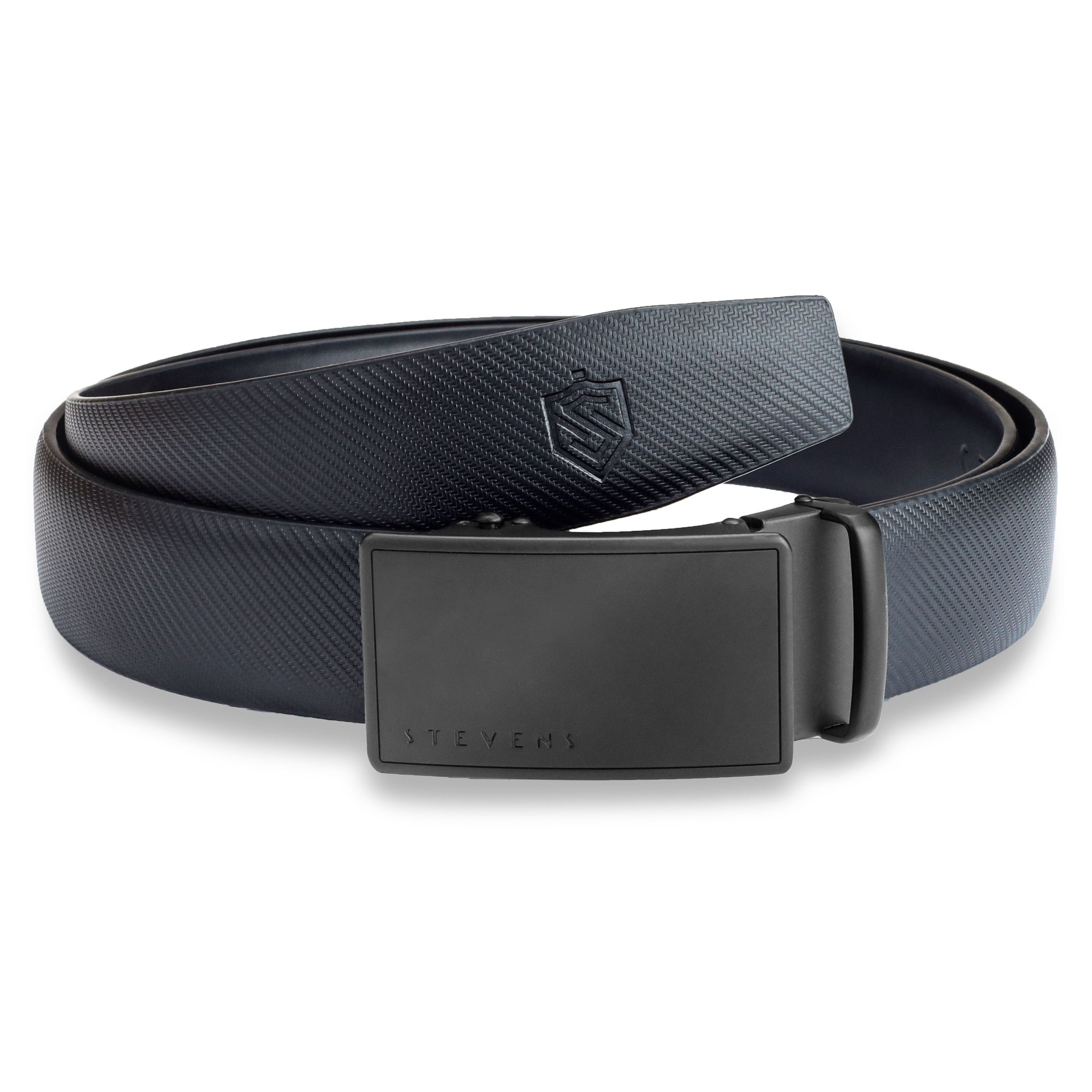 Vīriešu ādas josta Stevens, melna, automātiskā sprādze 2502
