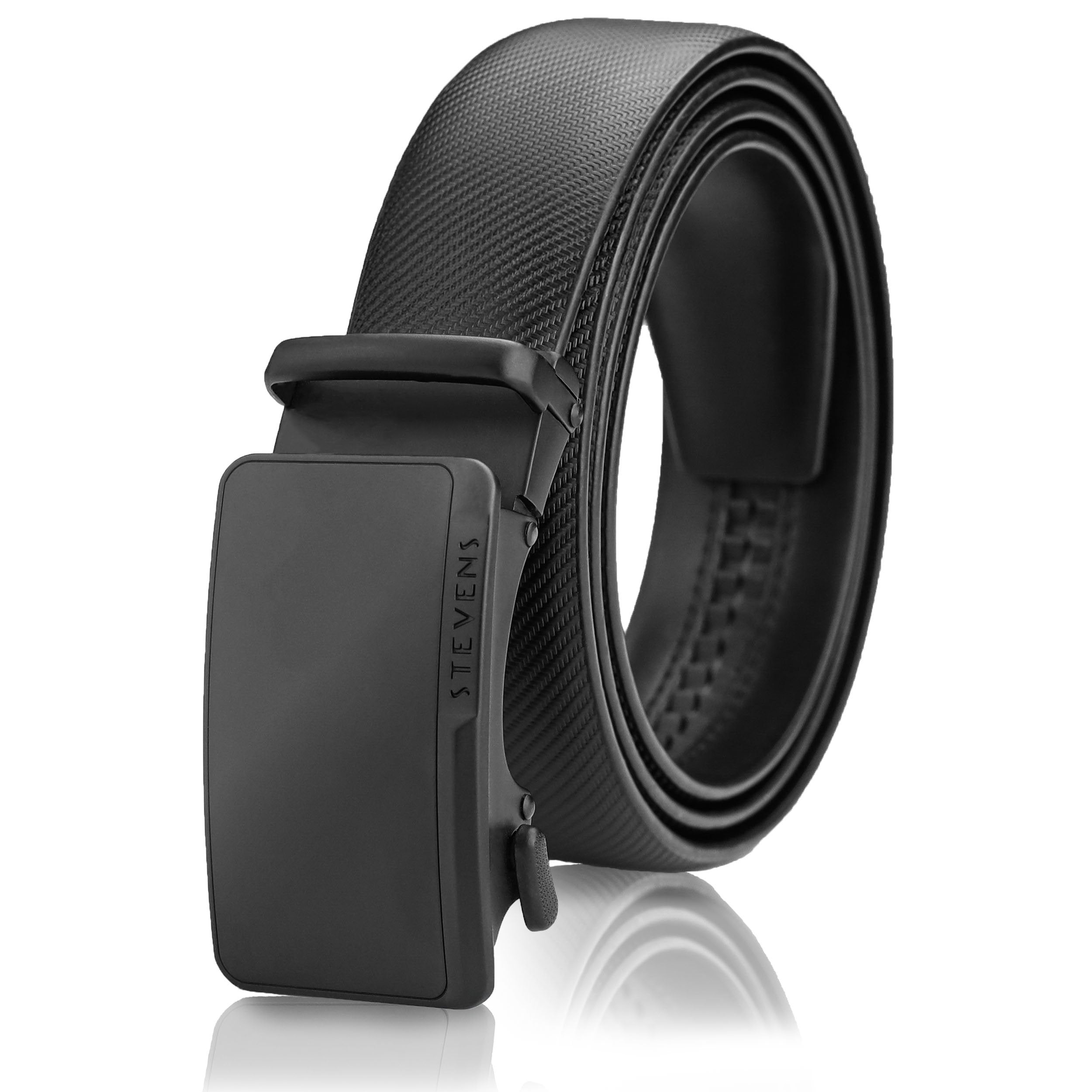 Vīriešu ādas josta Stevens, melna, automātiskā sprādze 2503