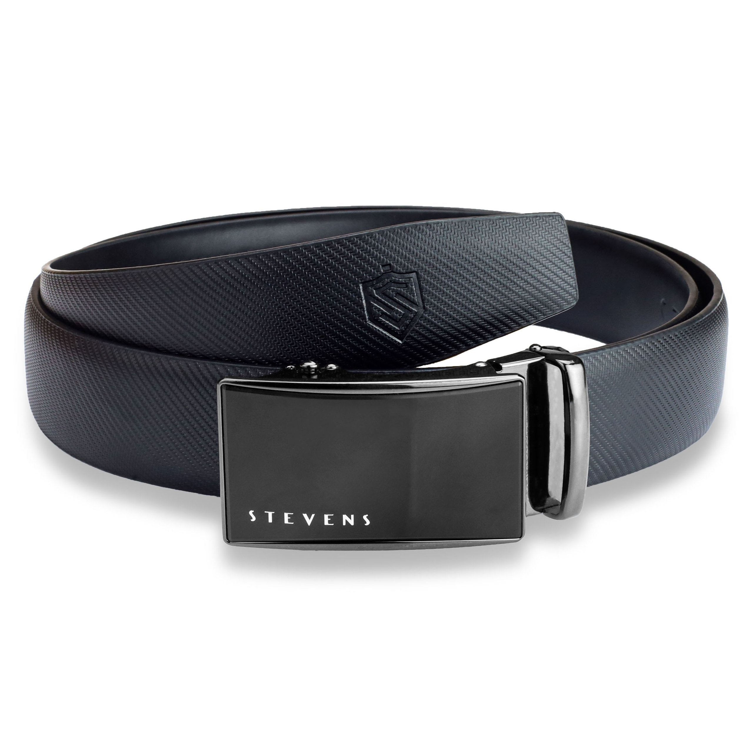 Vīriešu ādas josta Stevens, melna, automātiskā sprādze 2505