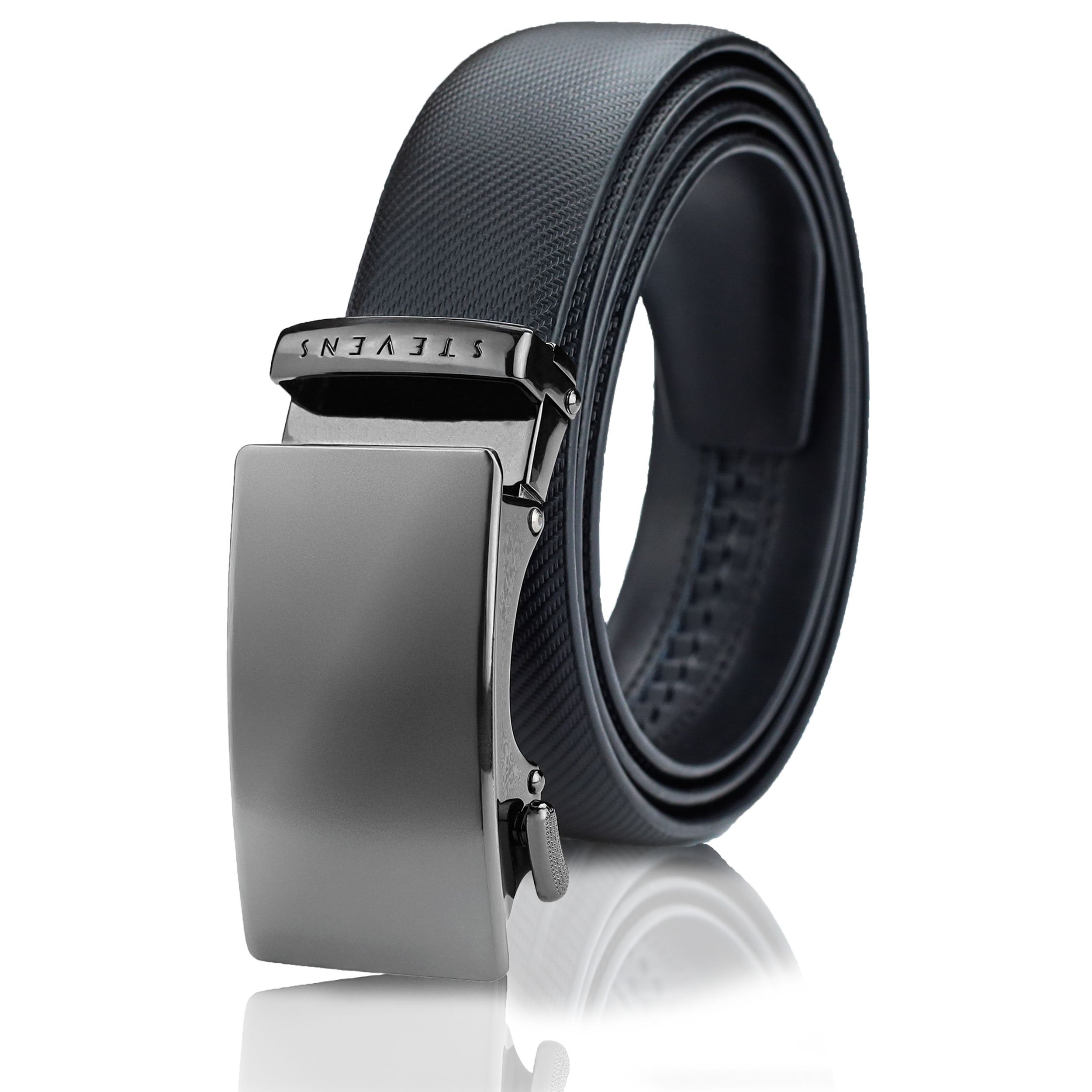 Vīriešu ādas josta Stevens, melna, ar automātisko sprādzi 2508