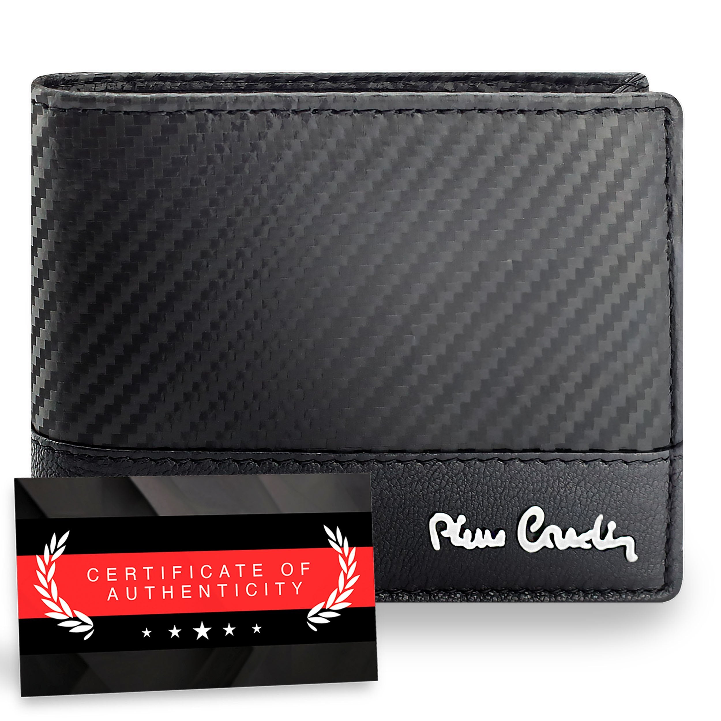 Vīriešu ādas maks Pierre Cardin, melns, RFID aizsardzība 423706 