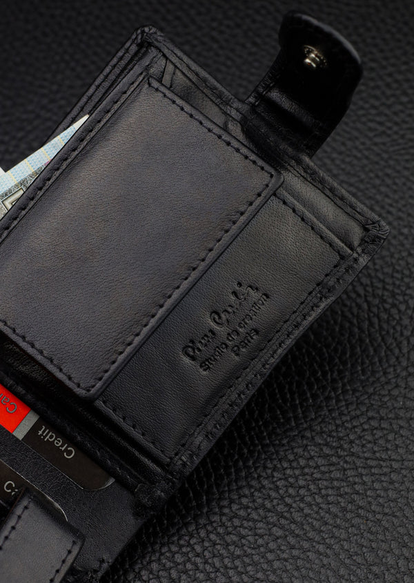 Vīriešu maks Pierre Cardin, ar RFID aizsardzību, melns A323306 