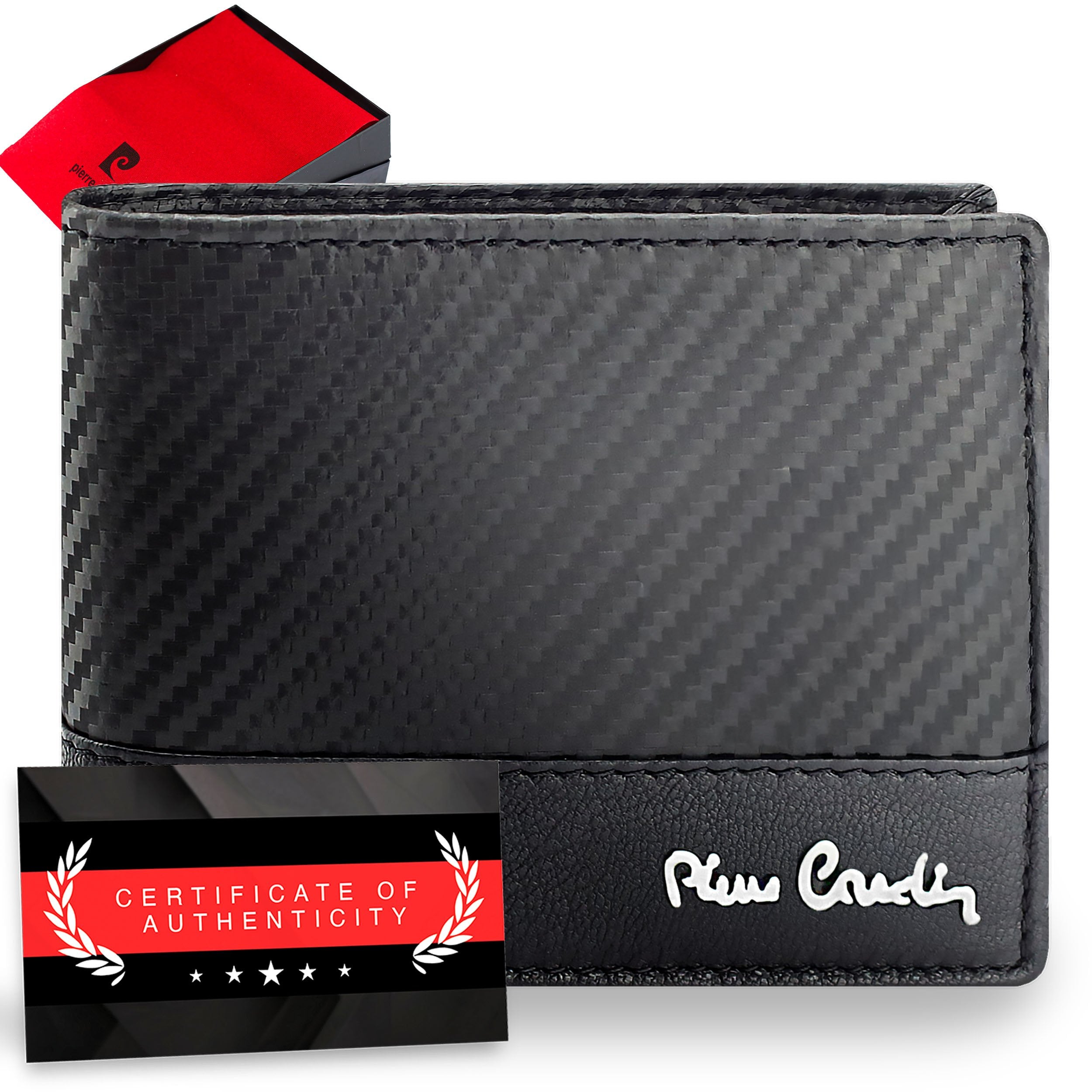 Vīriešu ādas maks Pierre Cardin, melns, RFID aizsardzība 6088706 