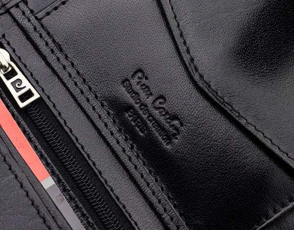 Vīriešu ādas maks Pierre Cardin, melns, RFID aizsardzība A623706 