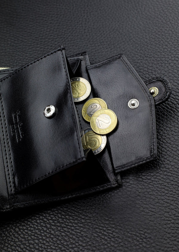 Vīriešu ādas maks Pierre Cardin, melns, RFID aizsardzība A623706 