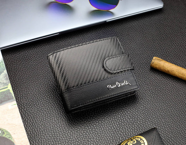 Vīriešu ādas maks Pierre Cardin, melns, RFID aizsardzība A5288706 