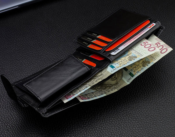 Vīriešu ādas maks Pierre Cardin, melns, RFID aizsardzība A5288706 