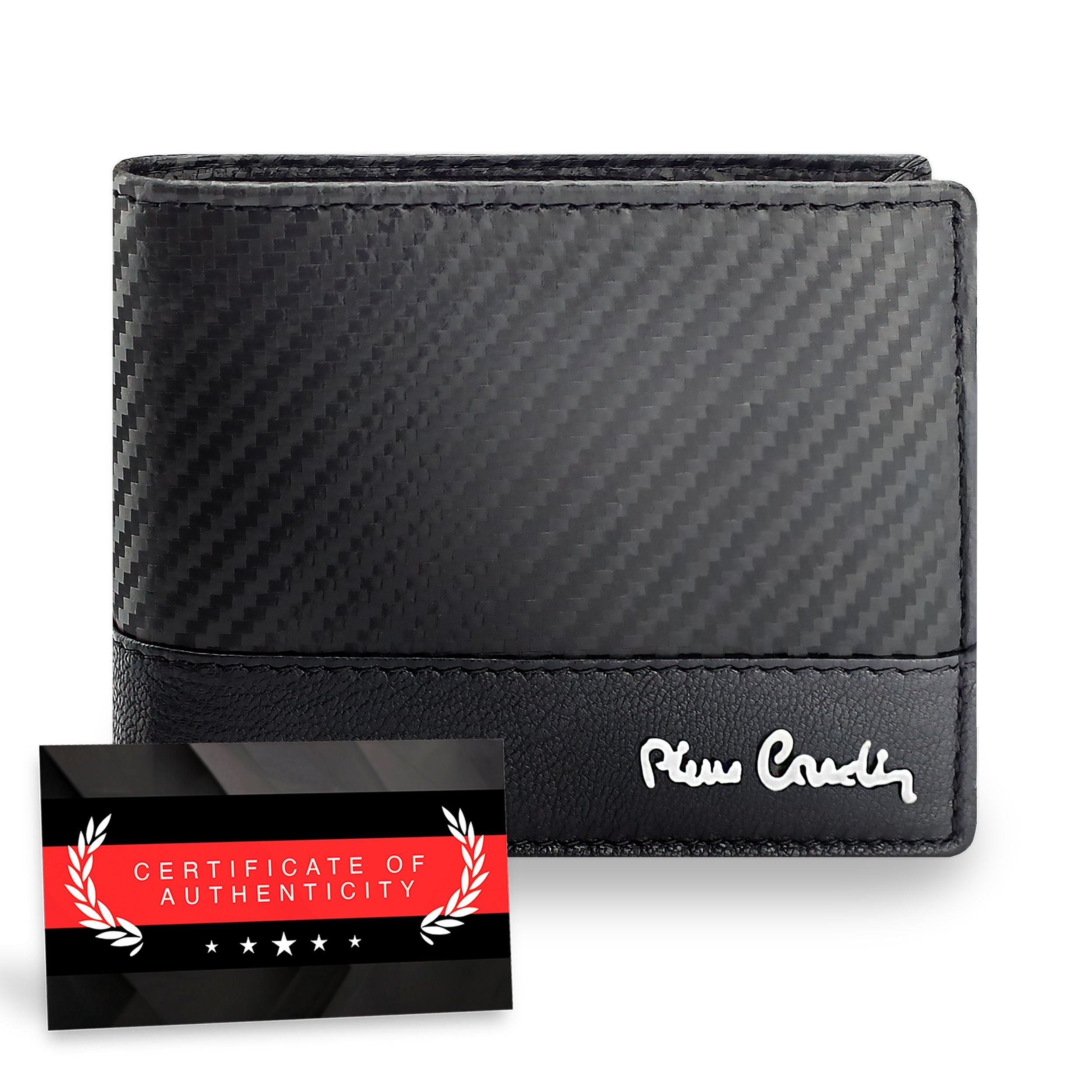 Vīriešu ādas maks Pierre Cardin, melns, RFID aizsardzība 323706 