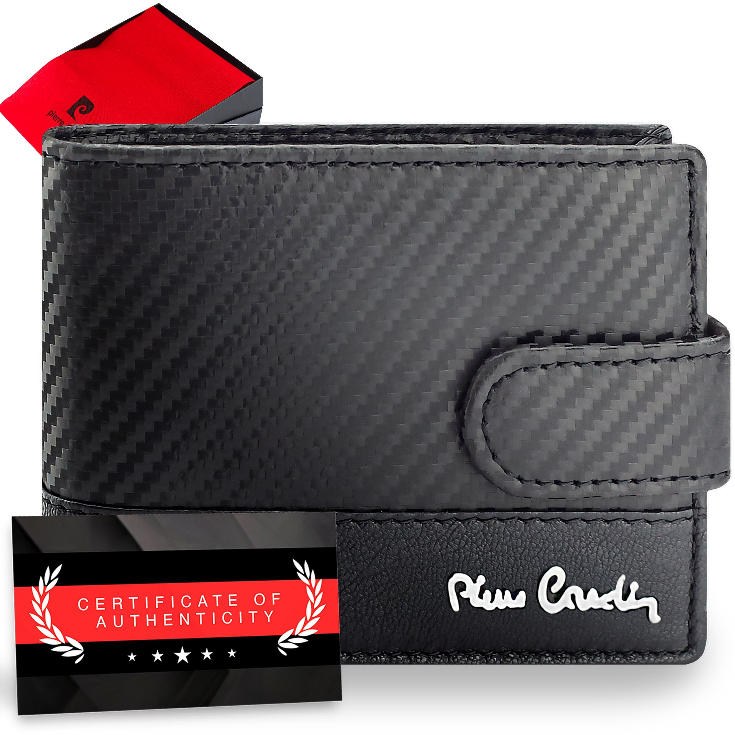 Vīriešu ādas maks Pierre Cardin, melns, RFID aizsardzība A6088706 