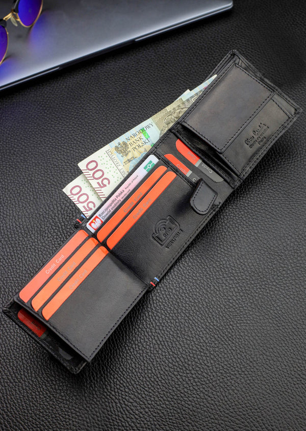 Vīriešu ādas maks Pierre Cardin ar RFID aizsardzību 323606 