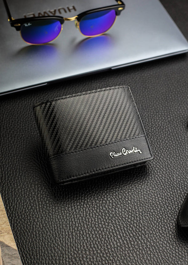 Vīriešu ādas maks Pierre Cardin, melns, RFID aizsardzība 5288706 