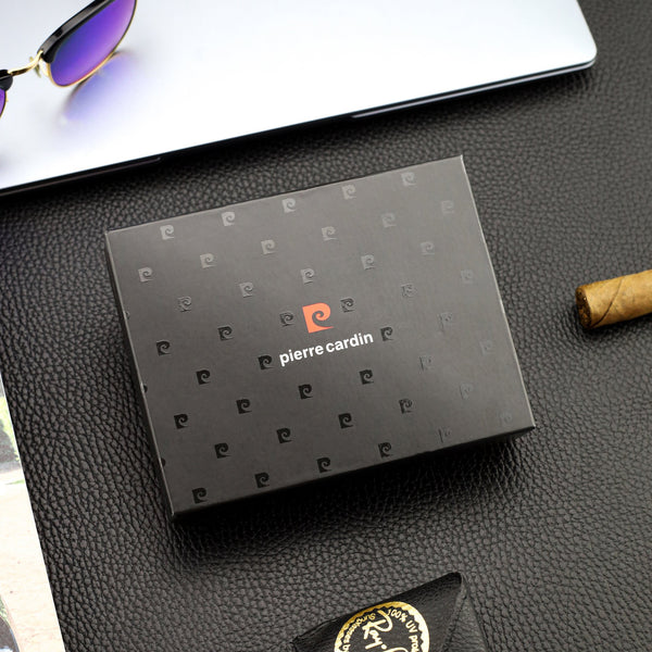 Vīriešu ādas maks Pierre Cardin, melns, RFID aizsardzība 5288706 